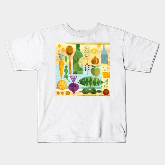 Food! Kids T-Shirt by Gareth Lucas